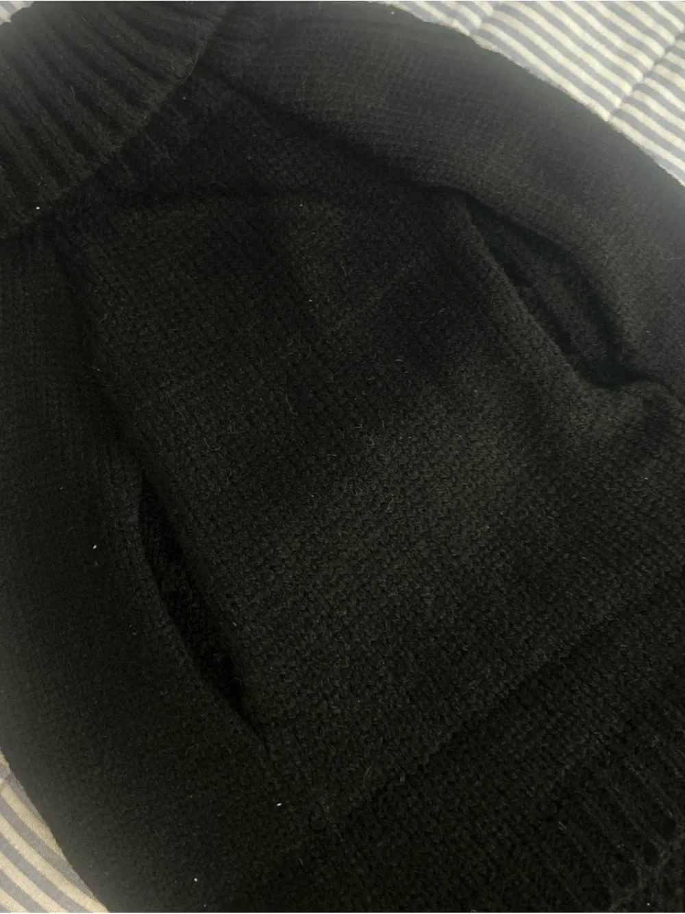 Black Cable-Knit dogs Sweater with Button Collar